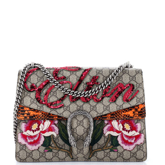 Gucci Dionysus Bag Embroidered GG Coated Canvas with Python Medium