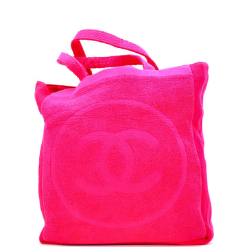 Chanel CC Beach Tote Set Terry Cloth Vertical