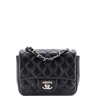 Chanel Square Classic Single Flap Bag Quilted Lambskin Mini