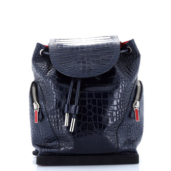 Christian Louboutin Explorafunk Backpack Crocodile Embossed Leather