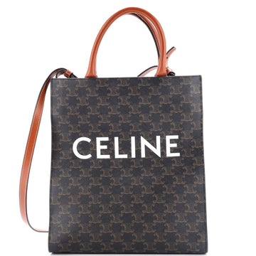 Celine Vertical Cabas Tote Triomphe Coated Canvas Small