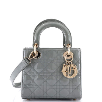 Christian Dior Lady Dior Bag Cannage Quilt Patent Mini