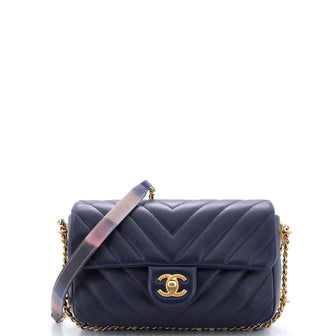 Chanel Chain Around CC Flap Bag Chevron Lambskin Mini