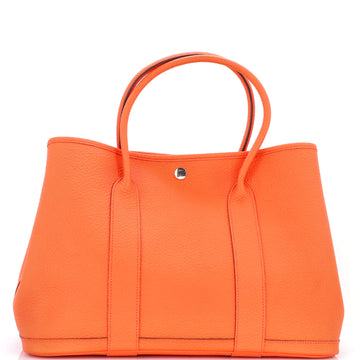 Hermes Garden Party Tote Leather with Printed Interior 36