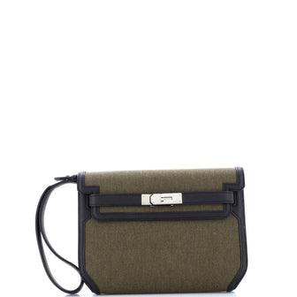 Hermes Kelly Depeches Pouch Toile and Leather 25