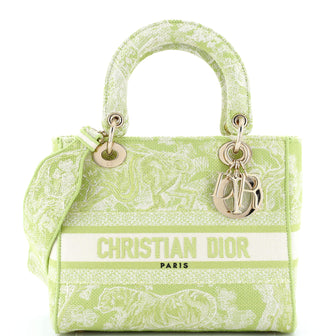 Christian Dior Lady D-Lite Bag Cannage Embroidered Canvas Medium