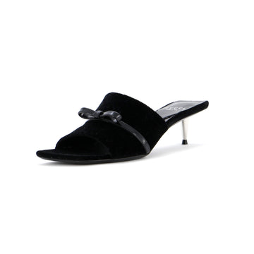 Gucci Women's Bow Slide Heeled Sandals GG Velvet