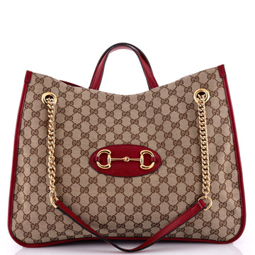Gucci Horsebit 1955 Chain Tote GG Canvas Large