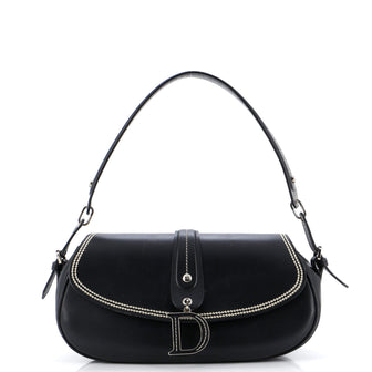 Christian Dior Vintage Flap Shoulder Bag Leather Small