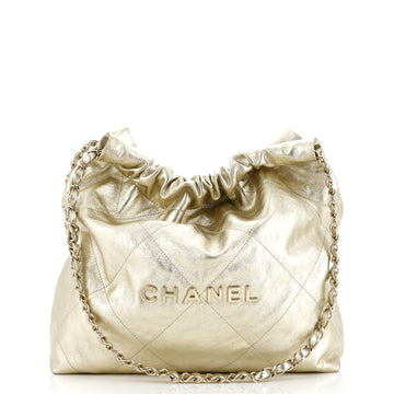 Chanel 22 Chain Hobo Quilted Calfskin Small