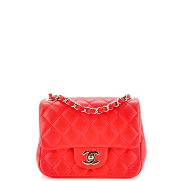 Chanel Square Classic Single Flap Bag Quilted Lambskin Mini