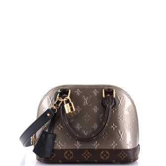 Louis Vuitton Alma Handbag Limited Edition Metallic Monogram Vernis and Monogram Canvas BB