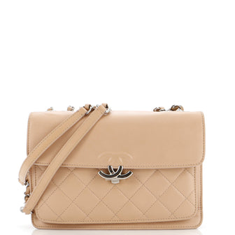 Chanel CC Box Flap Bag Quilted Calfskin Small