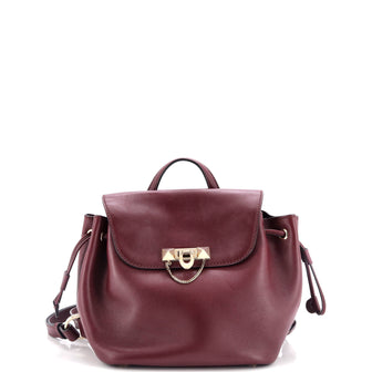 Valentino Garavani Demilune Drawstring Backpack Leather
