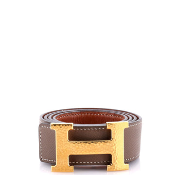 Hermes Constance Martelee H Reversible Belt Leather with Hammered Hardware Medium