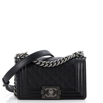 Chanel Boy Flap Bag Quilted Caviar Small