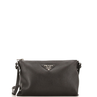 Prada Flat Zip Crossbody Bag Vitello Daino Mini