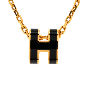 Hermes Pop H Pendant Chain Necklace Metal and Enamel Mini
