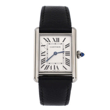Cartier Must de Cartier Tank Quartz Watch Stainless Steel and Leather 25