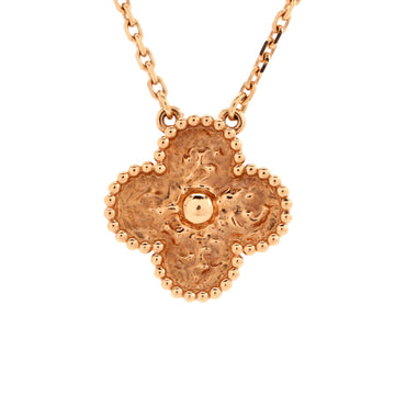 Van Cleef & Arpels Vintage Alhambra Pendant Necklace 18K Rose Gold