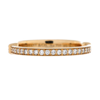 Tiffany & Co. Lock Ring 18K Rose Gold with Pave Diamonds