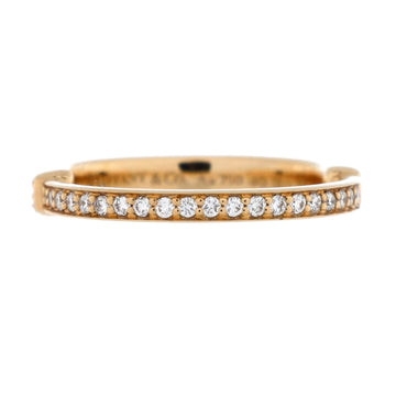 Tiffany & Co. Lock Ring 18K Rose Gold with Pave Diamonds