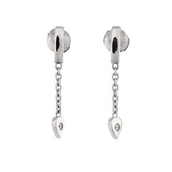 Cartier Mon Amour Heart Drop Earrings 18K White Gold with Diamonds