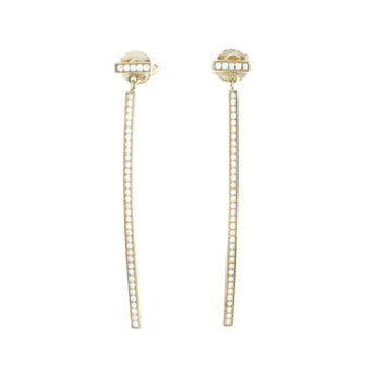 Tiffany & Co. T Wire Bar Earrings 18K Yellow Gold with Diamonds