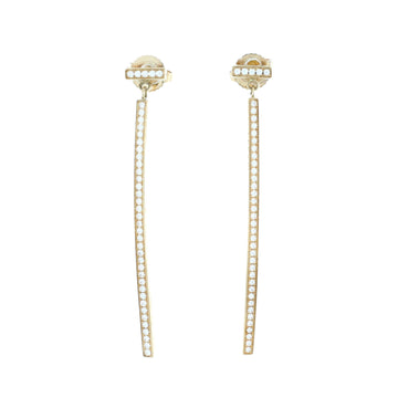 Tiffany & Co. T Wire Bar Earrings 18K Yellow Gold with Diamonds
