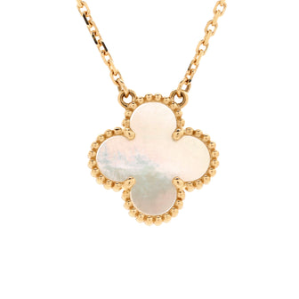 Van Cleef & Arpels Vintage Alhambra Pendant Necklace 18K Yellow Gold and Mother of Pearl
