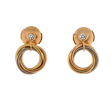 Cartier Trinity Dangle Earrings 18K Tricolor Gold with Diamond