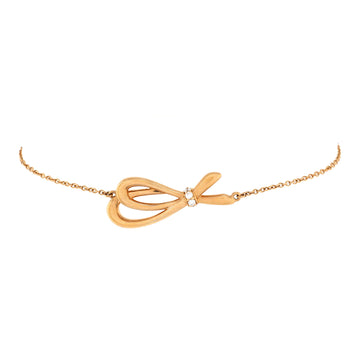 Tiffany & Co. Bow Knot Chain Bracelet 18K Rose Gold with Diamonds Small