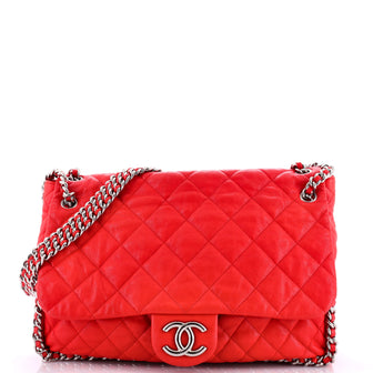 Chanel Chain Around Flap Bag Quilted Leather Maxi