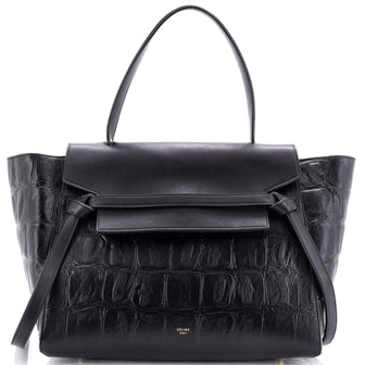 Celine Belt Bag Crocodile Embossed Leather Medium