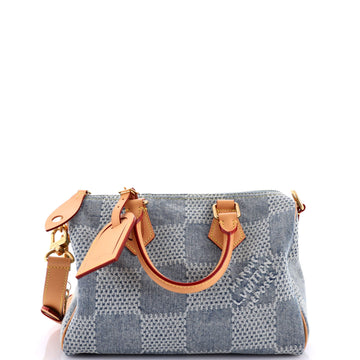 Louis Vuitton Speedy Bandouliere Bag 3D Damier Giant Denim 25