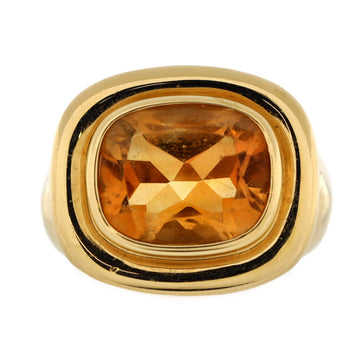 Tiffany & Co. Paloma Picasso Cushion Cut Bezel Ring 18K Yellow Gold and Citrine 4.00-4.99ct