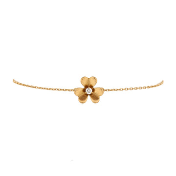 Van Cleef & Arpels Frivole Bracelet 18K Yellow Gold with Diamond Mini