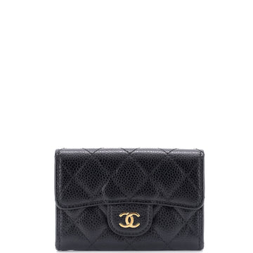 Chanel Classic Flap Card Case Quilted Caviar