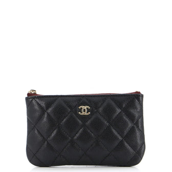 Chanel Classic O Case Pouch Quilted Caviar Mini