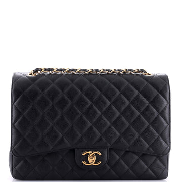 Chanel Classic Double Flap Bag Quilted Caviar Maxi