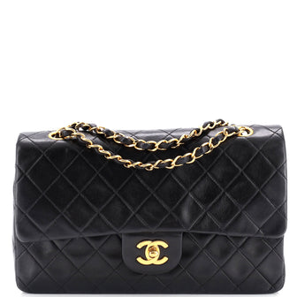 Chanel Vintage Classic Double Flap Bag Quilted Lambskin Medium