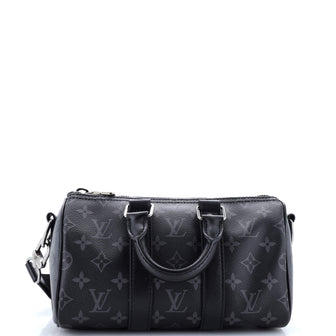 Louis Vuitton Keepall Bandouliere Bag Reverse Monogram Eclipse Canvas 25