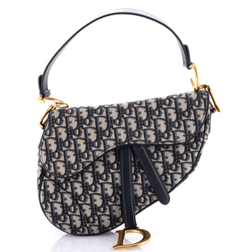 Christian Dior Saddle Handbag Oblique Canvas Medium