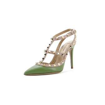 Valentino Garavani Women's Rockstud Ankle Strap Pumps Leather 100