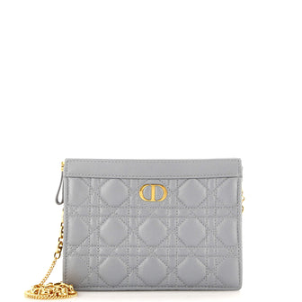 Christian Dior Caro Clutch with Chain Cannage Quilt Calfskin Small