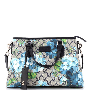 Gucci Convertible Zip Tote Blooms Print GG Coated Canvas Medium