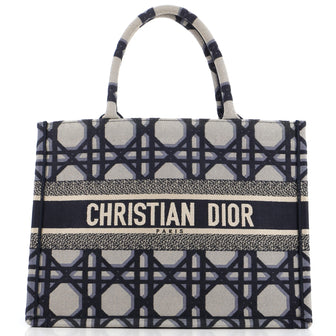 Christian Dior Book Tote Macrocannage Embroidered Canvas Medium