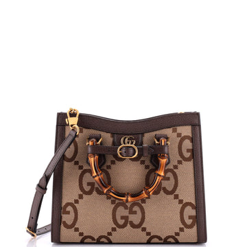 Gucci Diana NM Bamboo Handle Tote Jumbo GG Canvas Small