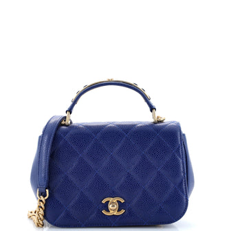Chanel Carry Around Flap Bag Quilted Caviar Mini