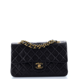 Chanel Vintage Classic Double Flap Bag Quilted Lambskin Small